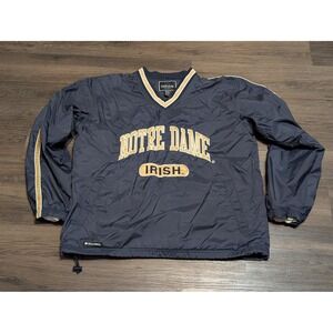 Holloway Notre Dame Fighting Irish Navy Blue Nylon V-Neck Windshirt Mens Medium